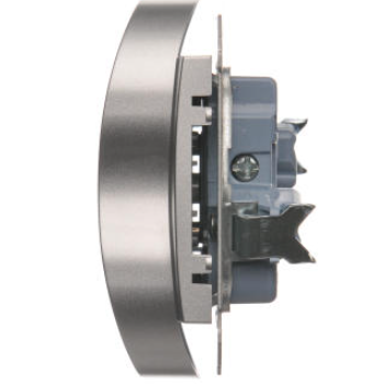 Kontakt SIMON 54 gniazdo podwójne z uziemieniem srebrny 03